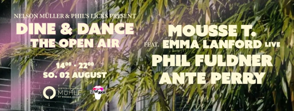 DINE & DANCE - THE OPEN AIR  Sonntag, 02. August 2026 mit Mousse T., Phil Fuldner & Ante Perry